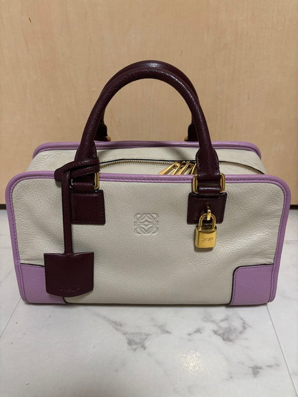 Loewe Amazona 28 Handbag Tricolor Leather Padlock
