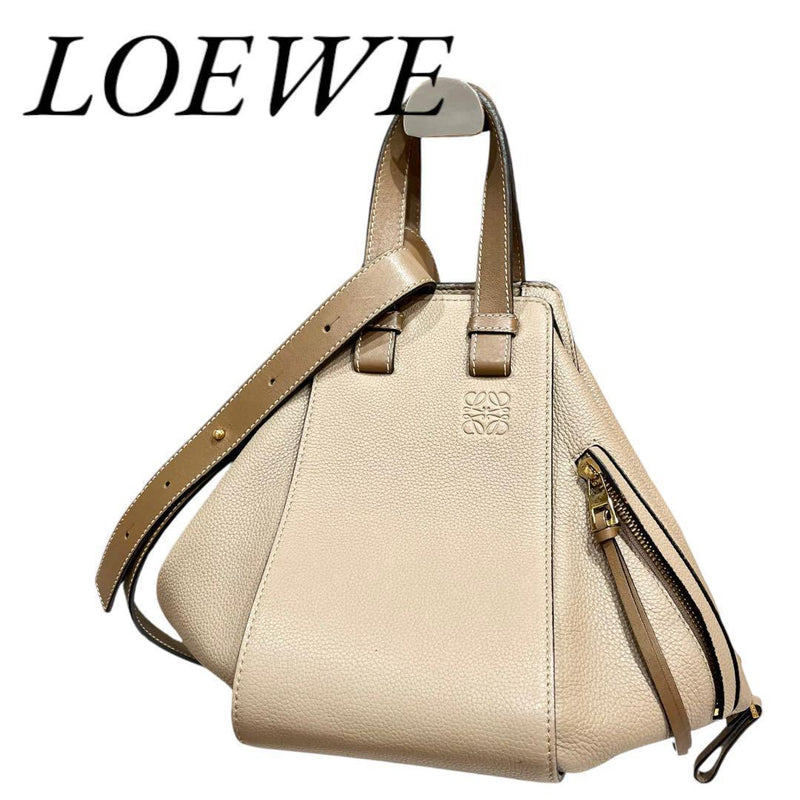 Loewe Hammock Handbag Shoulder Bag Beige Leather