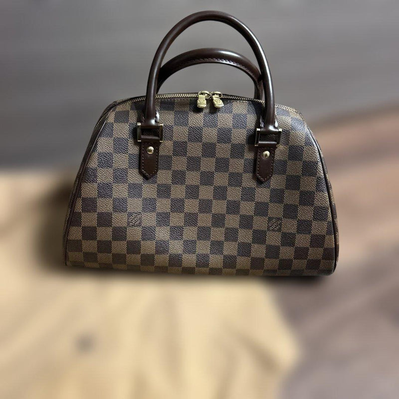 Louis Vuitton Damier CA0024 Handbag Tote Bag Brown Leather