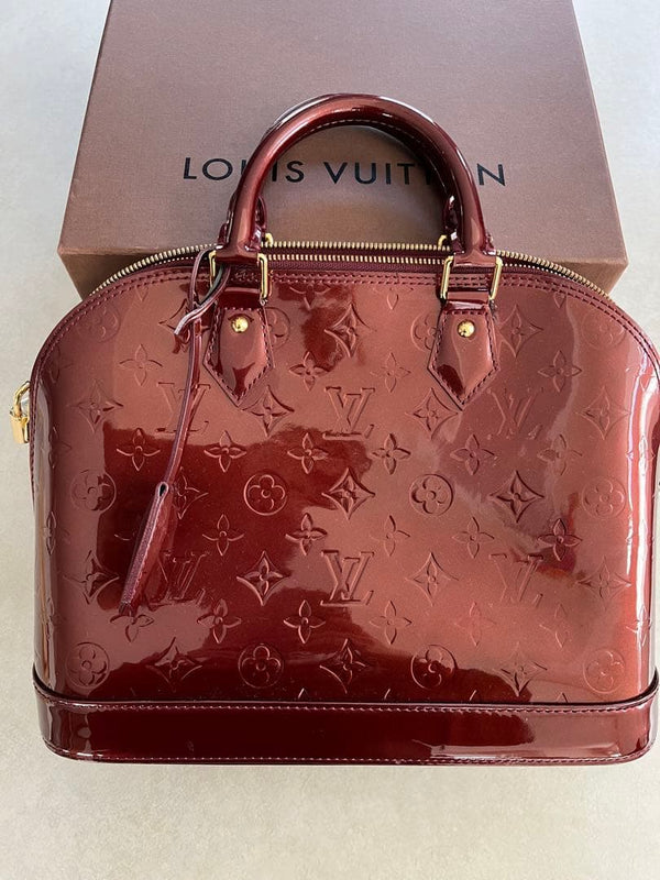 Louis Vuitton Alma Pm Handbag Monogram Vernis Amarante