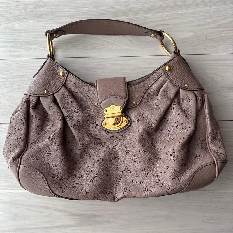 Louis Vuitton Mahina Solar Pm Shoulder Bag Taupe Leather Gold Hardware