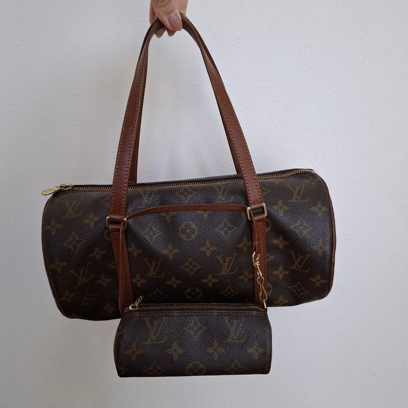 Louis Vuitton Papillon Pouch Set Monogram Handbag Coated Canvas