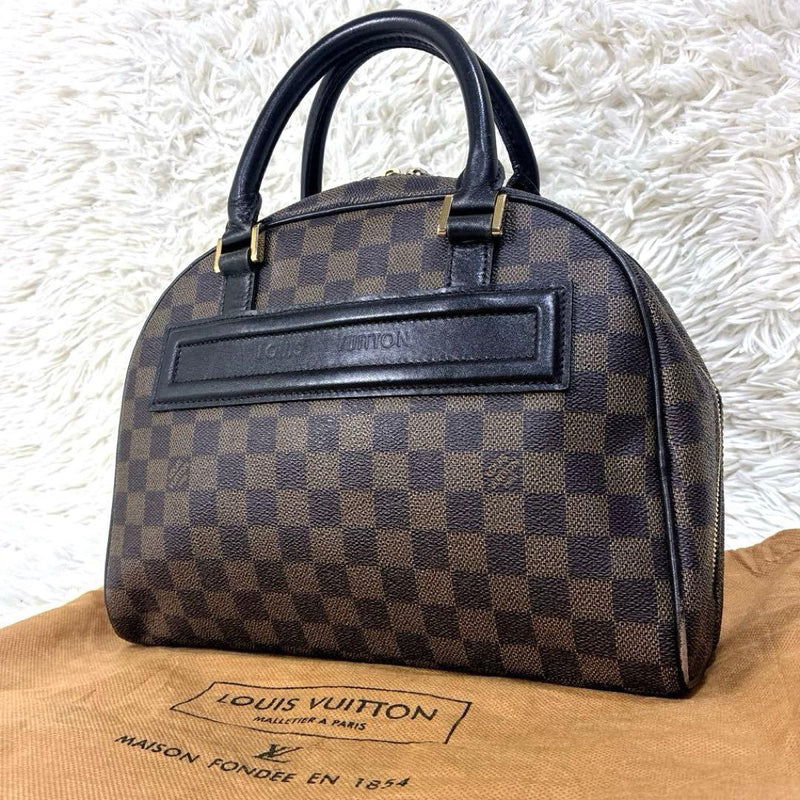 Louis Vuitton Damier Ribera Pm Handbag Boston Bag Pvc Leather Brown