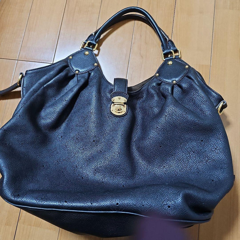 Louis Vuitton Mahina Xl TH4027 Shoulder Bag Calfskin Dark Brown