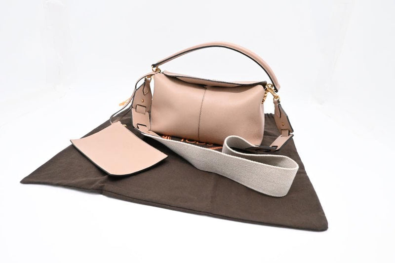 Tods T Case T Charm L2 47 2WAY Handbag Shoulder Crossbody Brown Beige