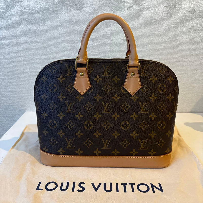 Louis Vuitton Alma Pm BA0948 Monogram Handbag Brown Coated Canvas