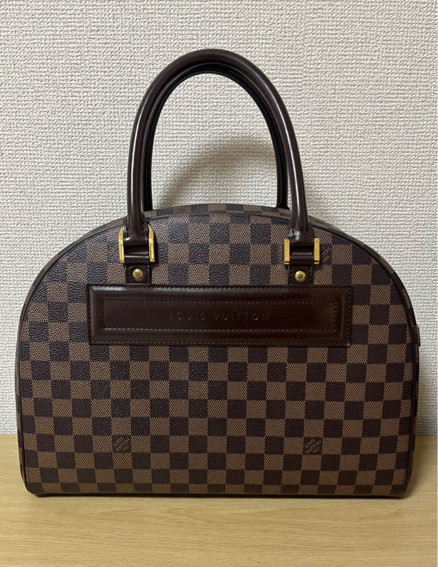 Louis Vuitton Damier Nolita N41455 Handbag Tote Canvas Brown Gold Hardware
