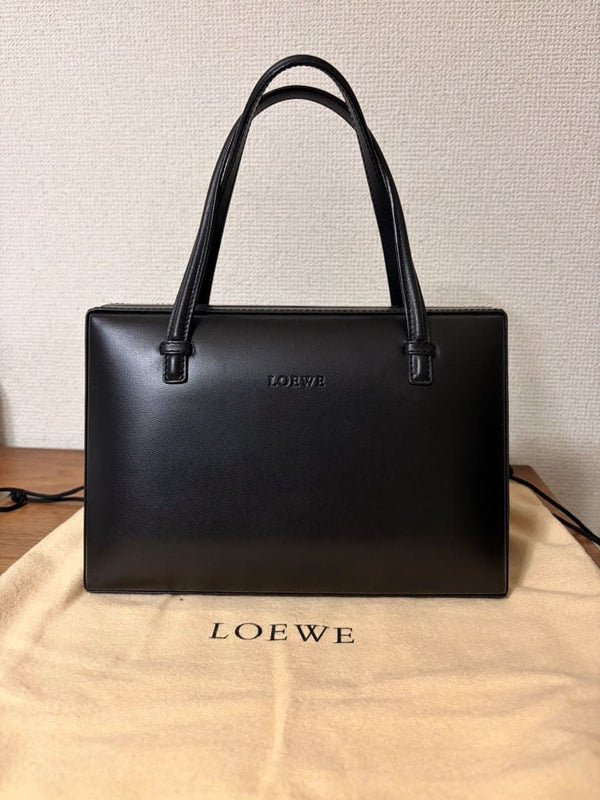 Loewe Black Leather Handbag Shoulder Bag Tote