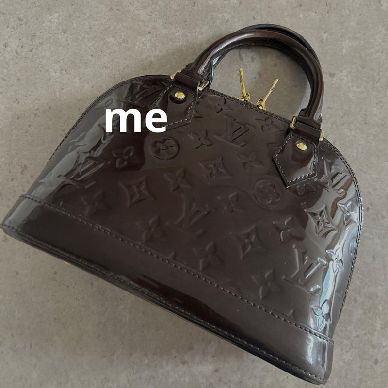 Louis Vuitton Vernis Alma Bb M91678 Handbag Amarante Leather