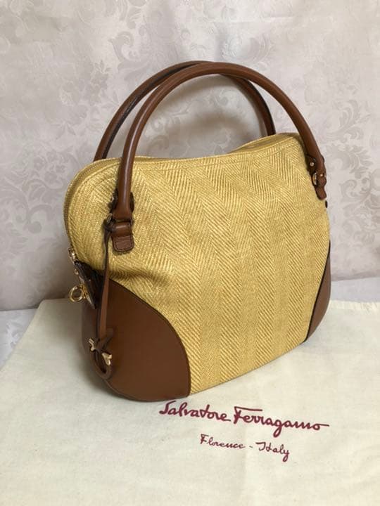 Salvatore Ferragamo Handbag Mustard Yellow Leather