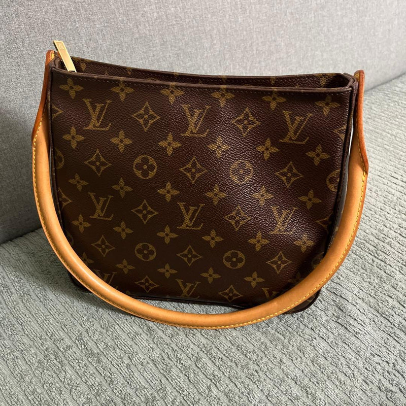 Louis Vuitton Looping Mm Handbag Brown Leather