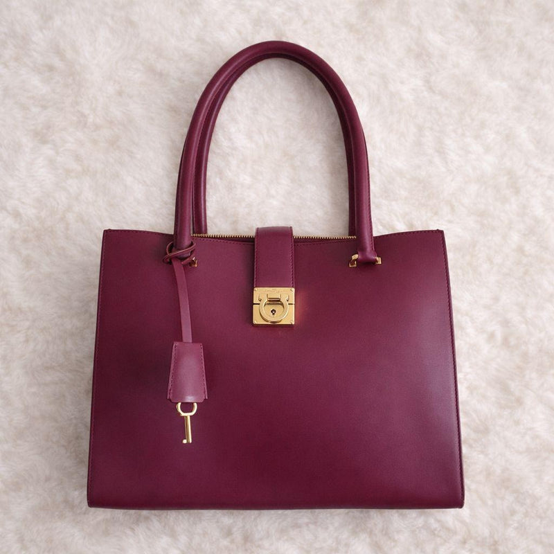Salvatore Ferragamo Handbag Shoulder Bag Leather Bordeaux