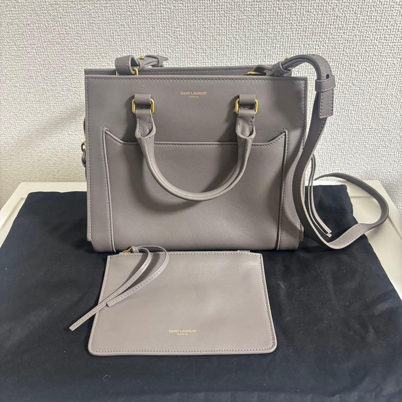 Saint Laurent Eastside Small Handbag Grey Leather 2-Way Shoulder Bag