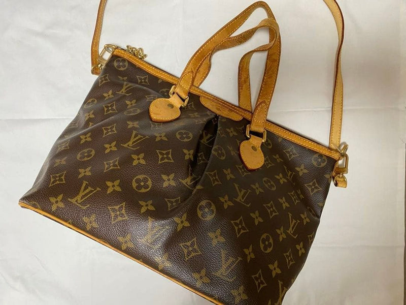 Louis Vuitton Monogram Handbag Shoulder Bag Brown Leather