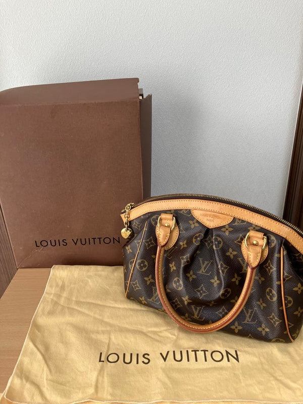 Louis Vuitton M40143 Handbag Monogram Canvas Leather Brown Gold Hardware