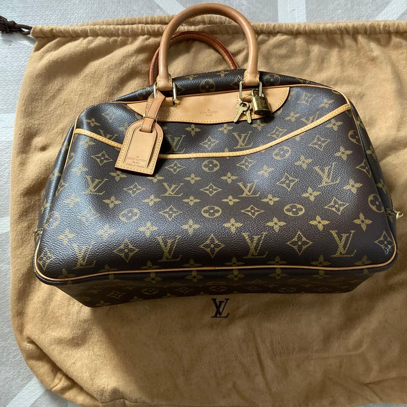 Louis Vuitton Deauville Monogram Handbag Tote Bag Canvas Leather