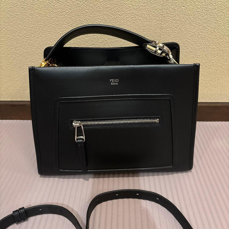 Fendi Handbag Shoulder Bag Black Leather