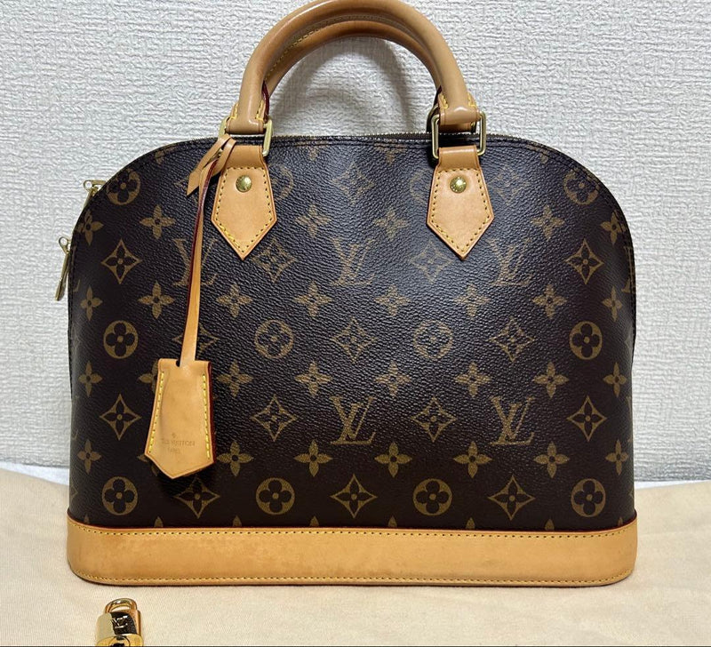 Louis Vuitton Monogram Alma Pm M53151 Handbag Canvas Leather Brown
