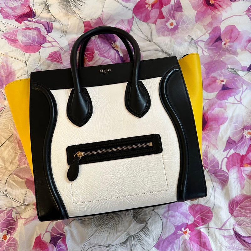 Celine Luggage Mini Handbag Tote Leather