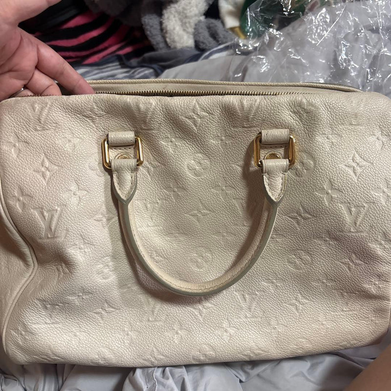 Louis Vuitton Empreinte Speedy Bandouliere 30 M40754 Handbag Neige Leather Gold