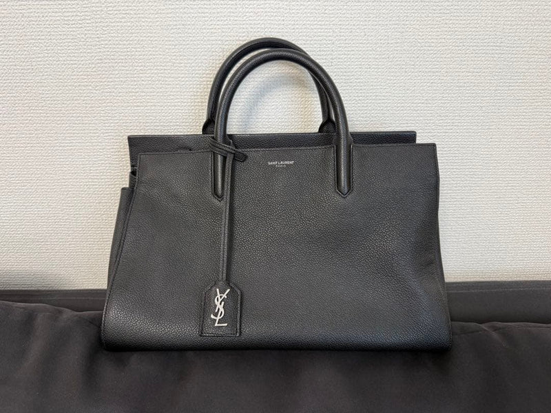 Saint Laurent Paris Cabas Rive Gauche 2-Way Shoulder Bag Leather Black