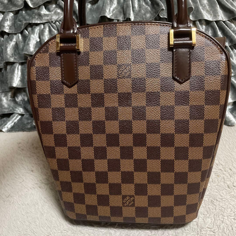 Louis Vuitton Damier Handbag Brown Beige Canvas