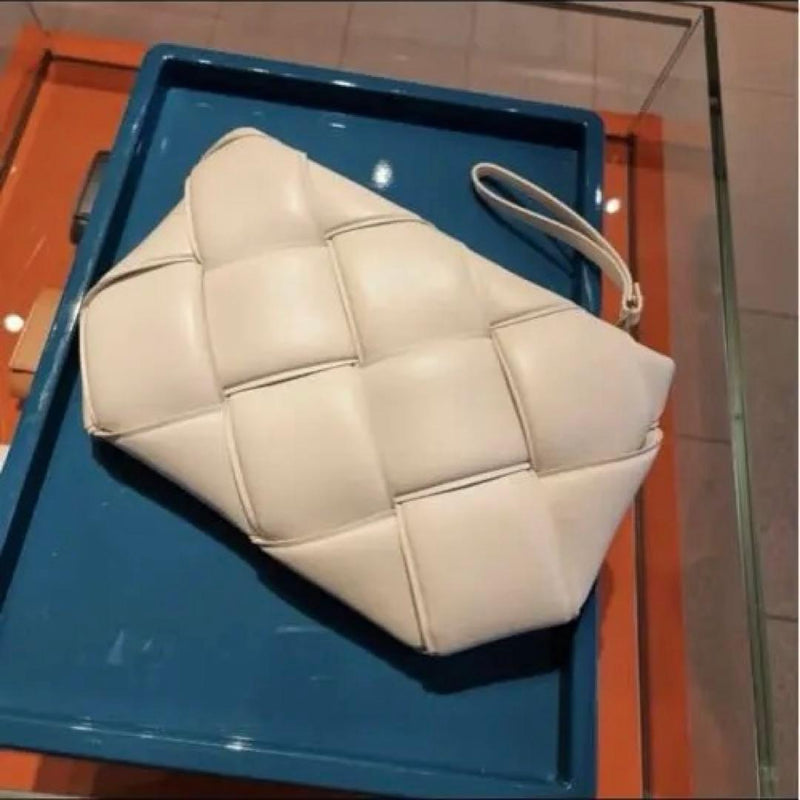 Bottega Veneta Padded Cassette Clutch Bag Cream White Quilted Leather