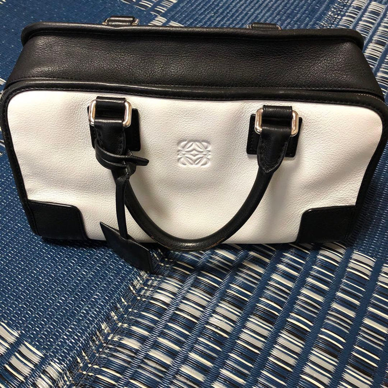 Loewe Amazona 28 Panda Limited Edition Handbag White Black Leather