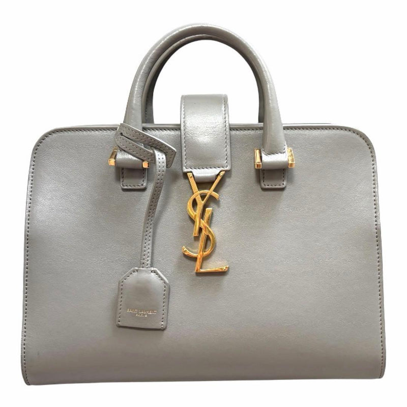 Saint Laurent Ysl Baby Cabas Handbag Leather Gray Shoulder Bag