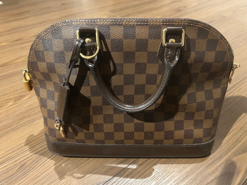 Louis Vuitton Damier Alma Pm Handbag Brown Leather