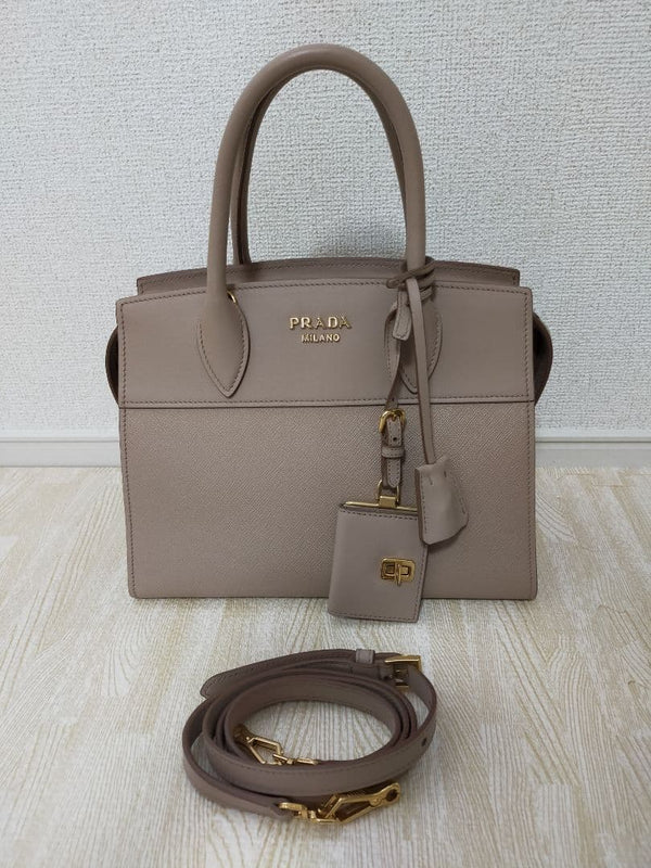 Prada Handbag Shoulder Bag Tote Black Leather