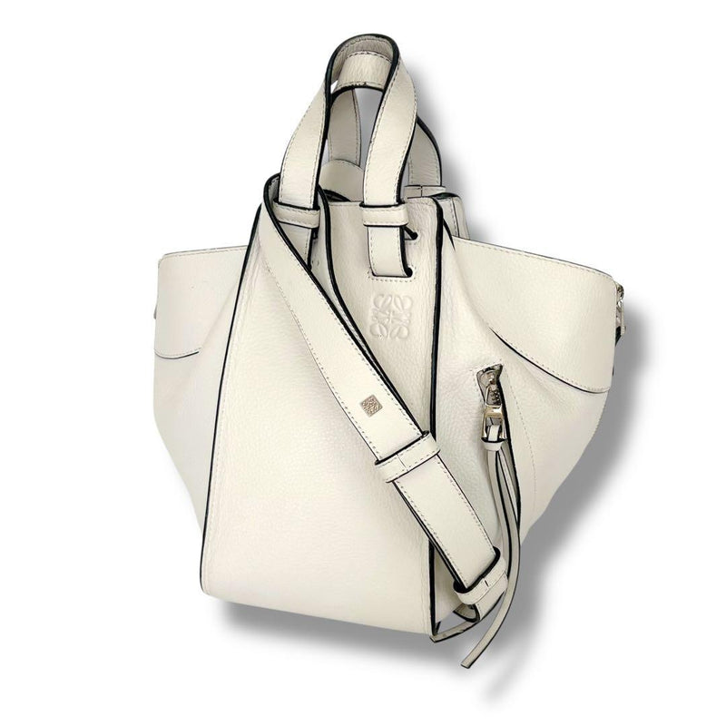 Loewe Hammock Small 061611 2-Way Shoulder Bag Calf Leather White Ivory