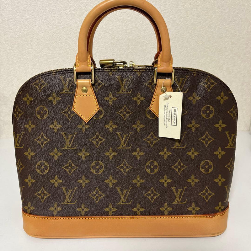 Louis Vuitton Monogram Alma Handbag Canvas Brown Double Zipper