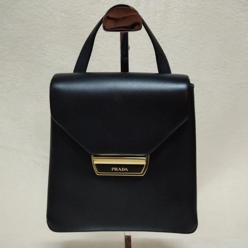 Prada 1BZ057 2CKM F0002 2way Mini Backpack Handbag Leather Black Gold Hardware