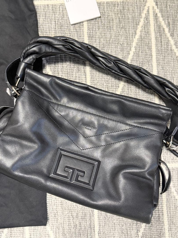 Givenchy ID93 Shoulder Bag Leather Black Crossbody Handbag