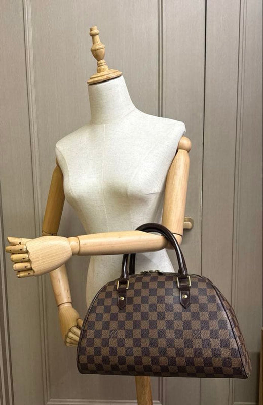 Louis Vuitton Damier Ribera Mm CA1026 Handbag Coated Canvas Brown