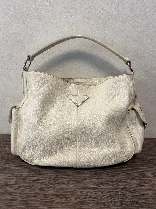 Prada Handbag Shoulder Bag Leather White