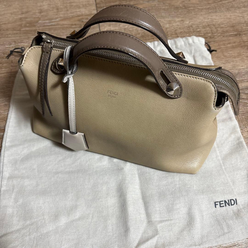 Fendi By The Way Shoulder Bag Beige Multicolor Leather