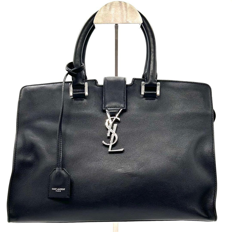 Saint Laurent Paris Baby Cabas ALM4249690617 Handbag Calfskin Black Silver