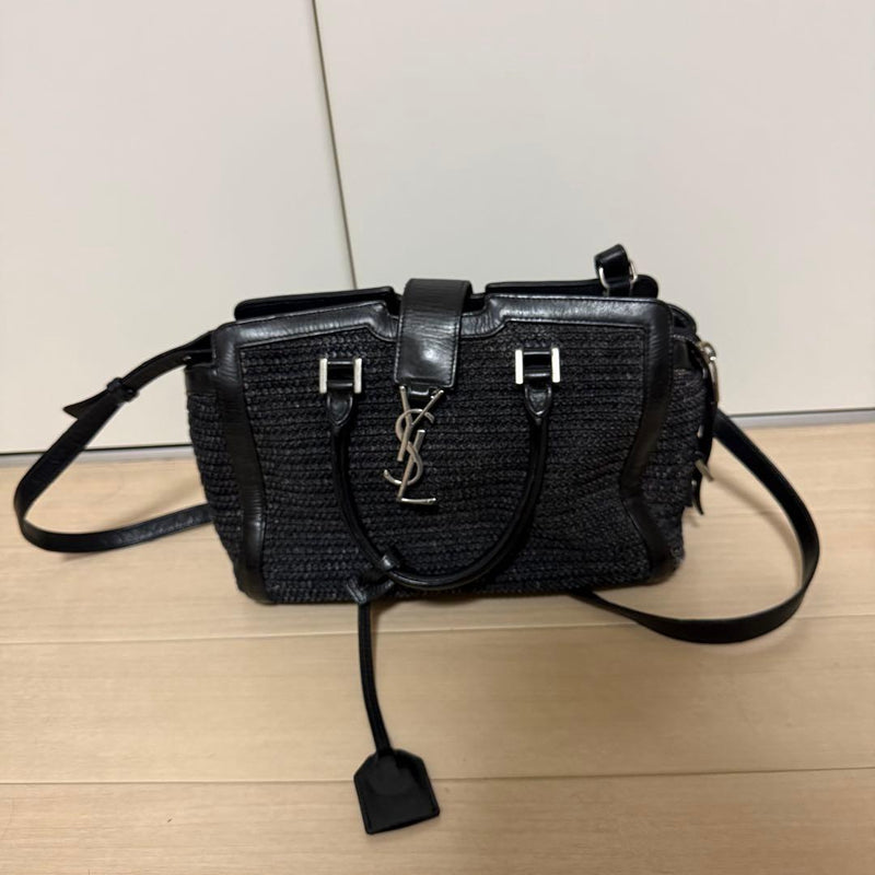 Saint Laurent Handbag Shoulder Bag 2-Way Black Leather