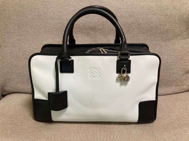 Loewe Amazona 36 Panda Limited Edition Handbag Black White Leather