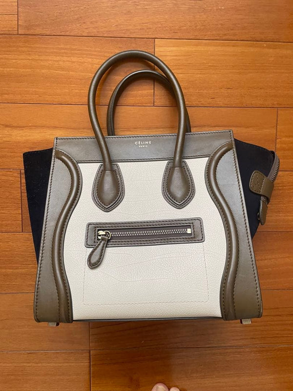 Celine Luggage Micro Handbag Tote Gold Hardware
