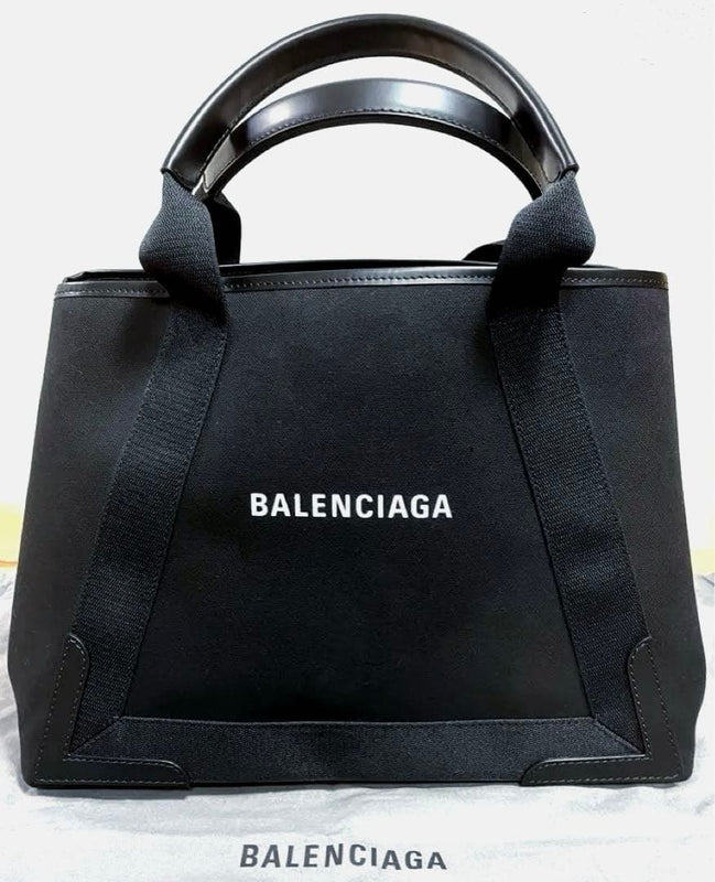 Balenciaga Tote Bag Black Leather A4 Pouch Handbag