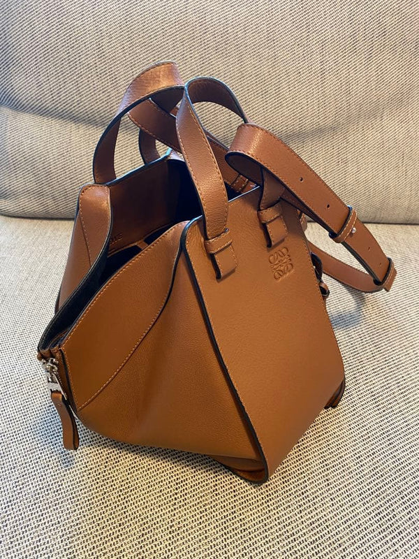Loewe Hammock Small Shoulder Bag Crossbody Handbag Tan Cowhide