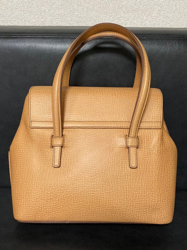 Loewe Vintage 2-Way Hand Shoulder Bag Leather Beige Light Brown