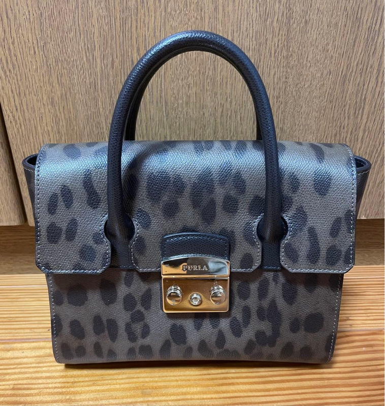 Furla Leopard Print 2-Way Shoulder Handbag