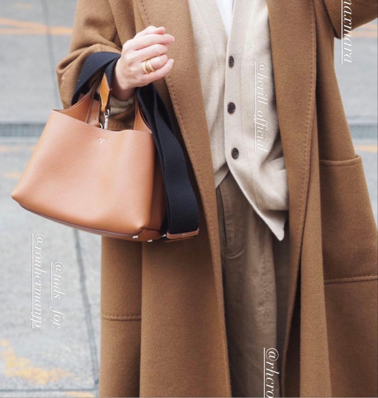 Tods Ron Herman Handbag Shoulder Bag Leather Camel Brown 2-Way