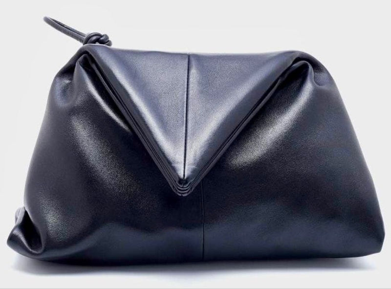 Bottega Veneta The Point Crossbody Shoulder Bag Black Leather Magnetic Closure