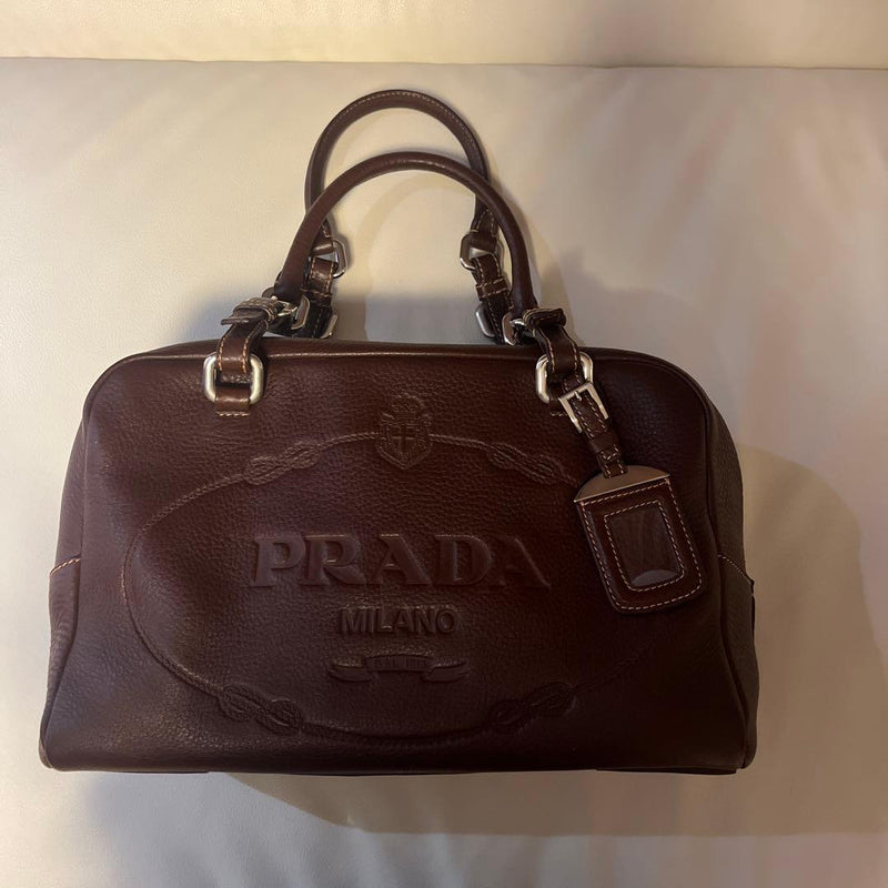 Prada Handbag Brown Leather Shoulder Bag