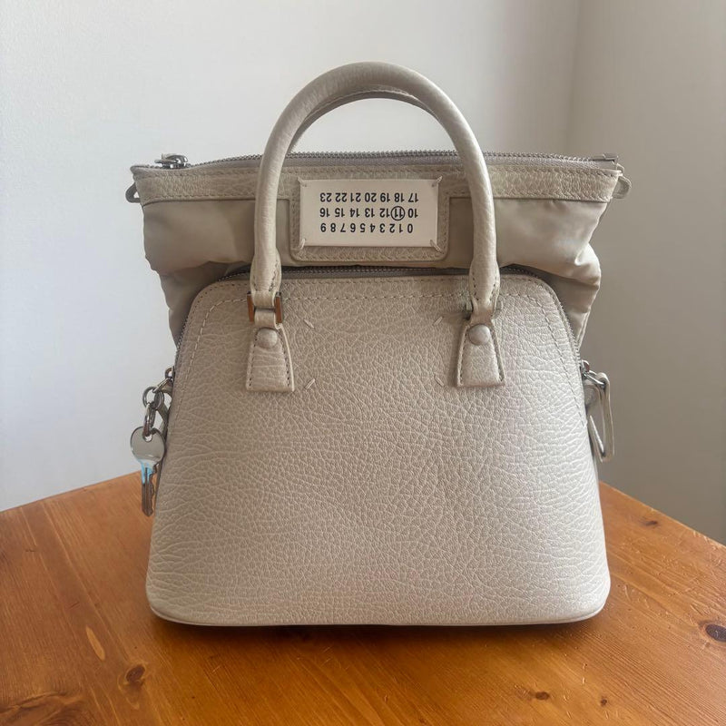 Maison Margiela 5AC Mini Crossbody Shoulder Bag Greige Calfskin